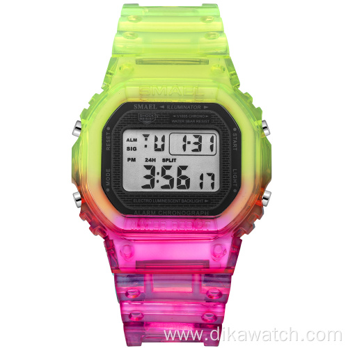 SMAEL Fashion Digital Watch Women Waterproof Backlight